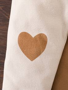 3 件套女童直筒裤，杏色、棕色、黑色，印有可爱心形图案 - 彩色 - 查看 3