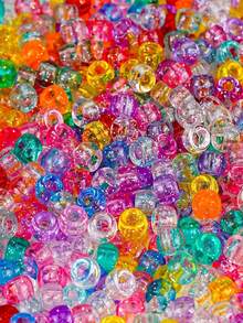 100pcs Pony Beads Mix Color Bracelet Beads For Jewelry Making Glitter Transparent Pony Beads For Hair Braids Crafts Plastic Beads DIY Bracelet