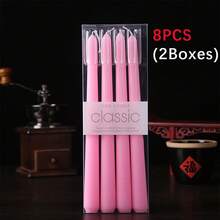 8pcs/2 Boxes Or 4pcs/1 Box Pink & Purple & Red Cone Candles - 10 Inch & 24pcs White Candle Wax Pellets Fixed Candles Non-Drip, Smokeless, Odorless - 8 Hour Burn Time - Tall Candle Holders - Suitable For Receptions, Churches, Advent, Christmas, Halloween And Other Holidays, Ideal For Weddings, Dinners, Home Decor, Birthday Parties, Increase The Height Of Central Decorations, Enhance Formal Dinners And Create Ambient Lighting.