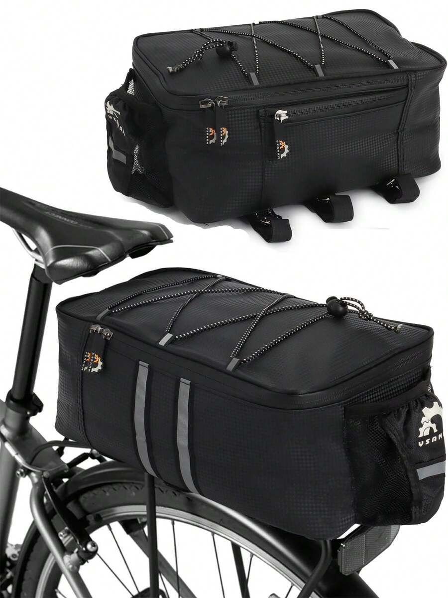Multi Function Waterproof Cycling Insulated Trunk Cooler Bag Bicycle Bike Rear Seat Bag Luggage Rack Pannier Bag - Black - View 1
