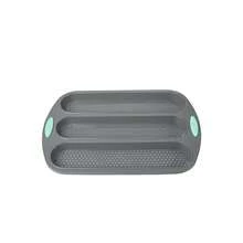 3-Cavity Silicone Bread Loaf Pan, Nonstick Sourdough Loaf Pan & Heat Resistant Baguette Bread Pan, Bread Pans For Homemade Bread, Silicone Molds For Baking Hoagie Rolls, Hot Dog Buns