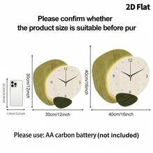 2 D plat, 1 pièce Horloge murale décorative minimaliste moderne et créative, mouvement à quartz super silencieux sans tic-tac, convient pour la décoration de la chambre, de la salle à manger, du salon, du bureau, du canapé et des murs, décoration d'intérieur