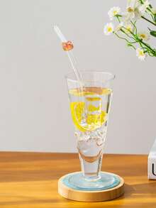 1/3/8PCS Cartoon Animal Head Glass Straw For Transparent Iced Drinks Like Milkshakes, Juices, Cocktails - Reusable Colorful Bendy Glass Straw For Party ,Kitchen,Christmas - Transparent - View 13