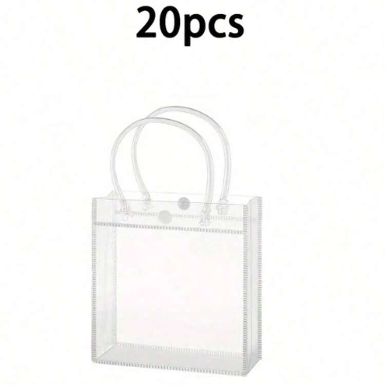 50/20/10/1 pieza Bolsas de regalo transparentes reutilizables, bolsas de tote para bodas, bolsos minimalistas, bolsas de regalo elegantes, bolsas para obsequios de fiestas, adecuadas para bodas, despedidas de soltera, aniversarios, cumpleaños, fiestas de adolescentes y fiestas temáticas - Multicolor - Añade 15