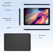 Qetupa 10.1 Inch Android 14 Tablet, 4GB RAM + 128GB ROM, A523 Octa - Core 2.0GHz, 1280x800 High - Definition IPS Touch Screen, 5MP + 8MP Dual Cameras, 6000mAh Battery, Supports 1TB SD Expansion, BT5.4 & 802.11ac WiFi 2.4G/6G Wireless - Black - View 5