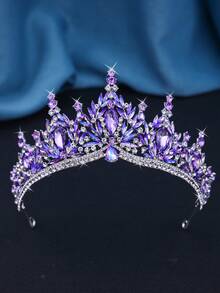 Luxury Crystal Leaf Bridal Crown, Rhinestone Adult Party Tiara, Beauty Pageant Crown For Festivals And Events - 皇冠 - 查看 6