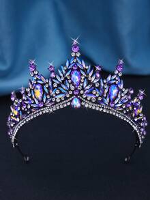 Luxury Crystal Leaf Bridal Crown, Rhinestone Adult Party Tiara, Beauty Pageant Crown For Festivals And Events - 皇冠 - 查看 2