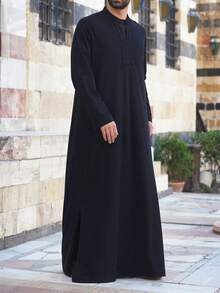 Men's Casual Solid Color Long Sleeve Robe