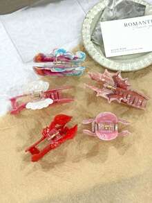 1pc Cute Ocean Creature Seashell, Jellyfish, Lobster Shaped Hair Claw Clip, New Design, Suitable For Bun Hairstyle Decoration, Holiday Gift Fall Winter Hair Clip Hair Accessories For Women For Vacation Outfits Woman Elegant Hair Clutch