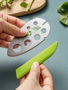 1 件不锈钢香草剥叶器，多功能蔬菜去叶器，枸杞叶、迷迭香和香草剥叶器，蔬菜切割器 - 彩色 - 查看 5