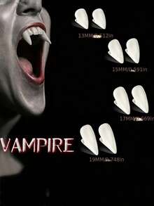 4pcs Decorative Makeup Party Trick Resin Vampire/Zombie Fangs, Realistic Teeth Props Set With 1pc Toothpaste-Like Prop (Please Note That Tooth Size May Vary And The Product Size May Be Slightly Larger Than Expected.) - Multicolor - View 2