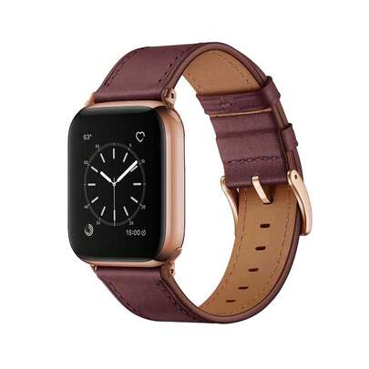 兼容苹果手表表带，商务女性适用，柔软舒适的真皮表带，兼容苹果手表 Ultra 3/2/1 系列 S10/S9/S8/S7/S6/S5/S4/S3/S2/S1，尺寸：38mm/40mm/41mm/42mm/44mm/45mm/46mm/49mm，送给她的绝佳礼物