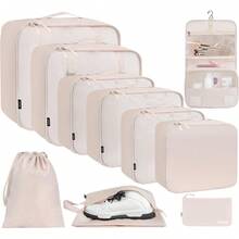 6/8/10 Set Packing Cubes For Travel Luggage Organizer - 10-pink - View 10
