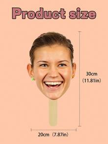 قطعة واحدة ، قص صورة شخصية على عصا ، دعامة كرتون كبيرة الرأس ، وجه كبير الحجم على عصا لخطيبة ، عروس ،حفل تخرج، وجوه المشجعين ، عيد الميلاد ، تحميل مخصص ، مقاوم للماء ، مقاوم للطقس ، بلاستيك مموج ، 20 سم * 30 سم / 7.8 بوصة * 11.8 بوصة - متعدد الألوان - مشاهدة 9