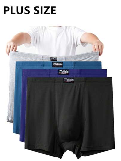 4st/förpackning Andas och lös Modal Plus Size Sportunderkläder för män, alla årstider