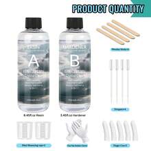 Kit de resina epoxi cristal transparente de 20/50/100/250ml, resina epoxi transparente sin burbujas para colada de escritorio y barra, resina epoxi transparente para manualidades y artesanía, regalo para cumpleaños/fiesta/festival