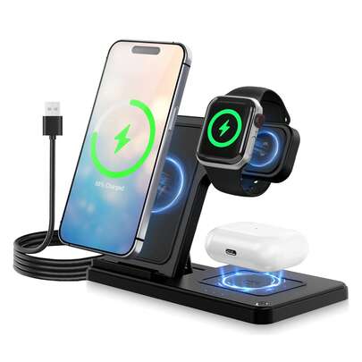 *Baby Pink* 15W 3 In 1 Wireless Charger Phone Charging Station For Iphone 16 15 14 13 12 11 X XS 8 Ap Ple Watch 10 9 8 SE 7 6 5 4 3 2 Airp Ods Pro 2/3/4 Desktop Use, Home Use, No Data Cable Required Wireless Charger Stand With IPhone And Ap Ple Watch Compatibility - Universal Charging Hub For IPhone16 15 14, 13, 12, 11, Pro, Max, Mini, Plus, X, XR, XS, SE, 8, And App Le Watch 1-8, Air Pods 3, 2, Pro For Apple IPhone, Android Phone, Gifts For Family, Friends,Birthday,Christmas, Winter