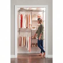Configurations Deluxe Custom Closet Kit 48 Ft. Adjustable Metal Wire Shelving Titanium Finish Expandable Organization System Hardware Included For Home Closet Pantry Laundry Mudroom