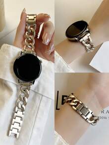 1 件不锈钢单链表带，20 毫米 22 毫米，兼容三星 Watch4/5、Amazfit、Garmin 智能手表 - 星光 - 查看 8