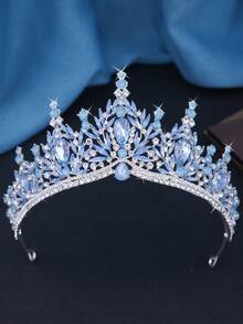Luxury Crystal Leaf Bridal Crown, Rhinestone Adult Party Tiara, Beauty Pageant Crown For Festivals And Events - 皇冠 - 查看 12