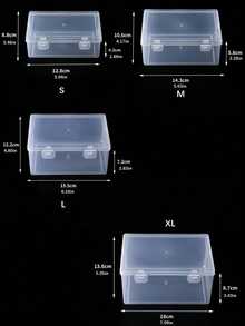 1pc Multi-Functional Transparent Plastic Box - Various Sizes, For Organizing Beads, Crafts, Diamond Painting, Earphones, Cables, Chargers, Small Office Desktop Items Storage