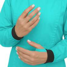 Bata Medica Antifluidos Unitalla marsupial puño con pasador de pulgar fresca suave cordones ajustables - Agua - Ver 3