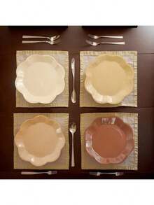 10 件/20 件/40 件/50 件/套，棕色纸盘渐变棕色派对盘 7 英寸一次性扇形甜点盘，适用于生日婚礼新娘订婚婴儿送礼会派对用品甜点餐具派对装饰品，适用于万圣节、圣诞节活动和派对用品