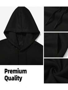 Men's Hoodie Black North Macedonian Flag Print Casual Wear - 黑色 - 查看 3