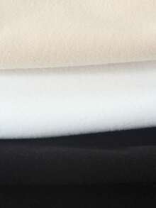 3pcs Ladies' Solid Color Mesh Splicing Neckline High Elasticity Warm Underwear, Soft And Comfortable Warm Base Top, Winter Inner Wear Top Can Also Be Worn As An Outer Base Shirt, Winter Warm Underwear Multi-Color Combination Set - Multicolor - View 7