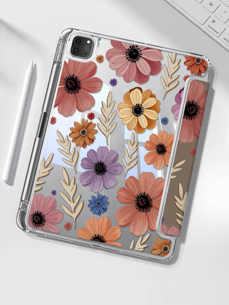 Esta hermosa y linda funda de cristal transparente con diseño de flores y hierba pintada por ambos lados es a prueba de golpes y adecuada para iPad de 7ma, 8va y 10ma generación (10.2 pulgadas). Tiene una ranura integrada para el lápiz y admite funciones de suspensión y activación/múltiples métodos de soporte plegable. Todo esto son regalos maravillosos para Halloween y Año Nuevo.