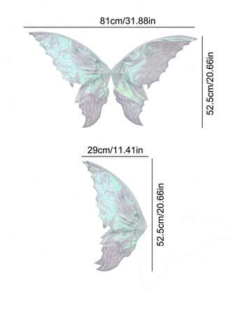 1 件节日仙女翅膀，狂欢节派对表演道具，闪光蝴蝶翅膀婚礼服装天使翅膀女士狂欢节装扮配饰，热金色耀眼蝴蝶翅膀仙女翅膀，生日礼物万圣节服装