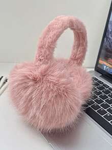 1 peça de protetores auriculares de pelúcia que mantêm aquecidos, protegem as orelhas do frio, meninas fofas, protetores auriculares dobráveis, protetores auriculares peludos, protetores auriculares à prova de vento, inverno quente