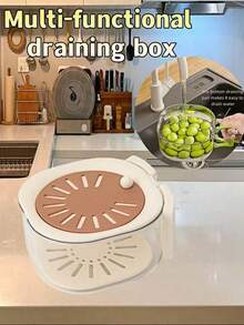 1 件旋转滤锅、厨房洗菜沥水碗、水果蔬菜清洗篮、汤滤器、水果沥水器、带手柄和沥水架的小型可折叠滤锅套装、家用迷你套装 - 彩色 - 查看 10