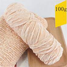 Polyester Chenille Yarn 1-Pack, 100g Each, Chunky Crochet Knitting Yarn In Assorted Colors For Crafts, Hats, Blankets, Scarves - Soft And Thick Wool Yarn For Beginner And Adult Crochet Projects