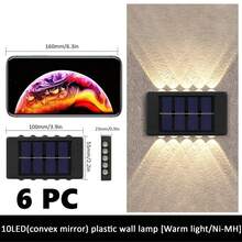 1 件/2 件太阳能壁灯，带 8/10LED，皇家城堡设计，适用于别墅户外景观，露台和庭院防水氛围墙面装饰，上下照明花园装饰
