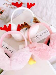 1 pièce Protège-oreilles de Noël en forme de bois de cerf pour femmes - Élégante casquette pliable rouge, fabriquée en tissu mélangé de haute qualité, assurant la chaleur et le confort. Un accessoire anti-froid pour l'hiver qui ne nécessite pas d'alimentation électrique, conçu spécialement pour les saisons froides et convenant à diverses activités extérieures.