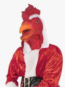 Halloween Costume Role Play Rooster Animal Head Mask, Latex Funny Mask For Children And Adults