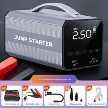 محرك تشغيل السيارة المحمول وضاغط الإطارات من CARSUN، سعة حتى 6 لتر بنزين/4 لتر ديزل، ضاغط هواء رقمي 150 رطل/بوصة مربعة مع إضاءة LED، شاحن هاتف للطوارئ، بطارية ليثيوم للسيارات والدراجات النارية والدراجات والكرات الرياضية