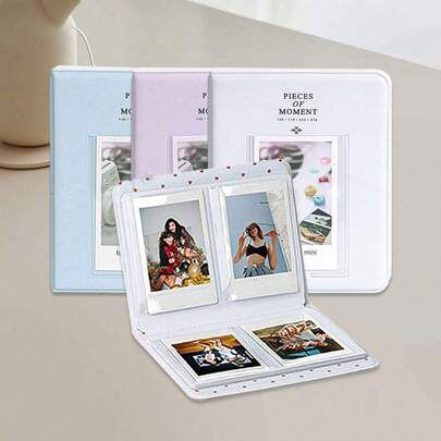 64 Pockets Instant Film Photo Album Compatible With Mini 12/11/9, Large Capacity Durable Card Holder Album, Multiple Colors Available For Photo Collection