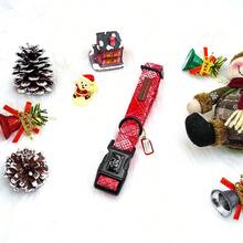 Elegant Little Tail Christmas Dog Collar Pet Dog Collar Soft Red Plaid Winter Pet Collars Holiday With Quick Release Buckle Puppy Collar For Dogs
