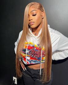 200% Density Honey Blonde 13X4 HD Lace Front Wig Straight Lace Front Wigs Human Hair Brazilian Human Hair Wig Natural 4/27 Highlight 6X5 Glueless Full Edges Lace Pre-Plucked Lace Wig With Baby Hair For Women Halloween Season - SP4/27 - 查看 5
