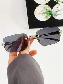 1pc Square Frameless Star Design Fashion Glasses For Women