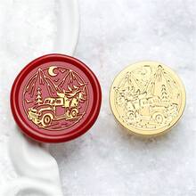 CYFUN DESIGN 1PC 3D Relief Christmas Tree Wax Seal Stamp Head, Christmas Sealing Wax Stamp, Gift Package Wax Seal, Christmas Gift Wax Seal Kit, Wax Sealing Stampfor Envelopes Christmas Cards Wedding Invitations For Christmas Gift Packing - Gold - View 25