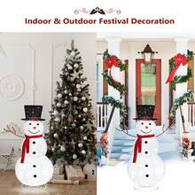 [4 Fuß leuchtender Schneemann] Wetterfeste Weihnachtsdekoration für draußen mit LED-Lichtern, vormontiertes Design für Hof/Garten/Weihnachtsdekoration im Innenbereich (1,2 m beleuchtete Figur)