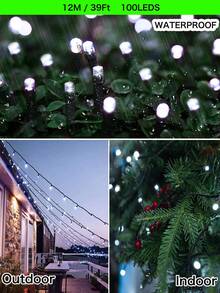 20/50/100/200LED Solar String Lights Outdoor Light Strings Waterproof Solar Powered String Light With 8 Lighting Modes For Garden Patio Yard Fence Christmas Tree Decoration With Fairy Lights Ambience For Outside Tree, Courtyard, Wedding, Gazebo, Party, Home, Lawn, Camping And Holiday Decor Garden Lights Christmas Decoration XMAS Decor Christmas Tree Gift Decor Thanksgiving Wedding Birthday Decorations For Gifts Indoor Outdoor Garden Holiday Festival Decor Halloween Decor Halloween Ornaments