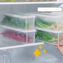 Plastic Food Storage Container With Lid, 26x 7.5 X 5.3cm, Transparent - White - View 2