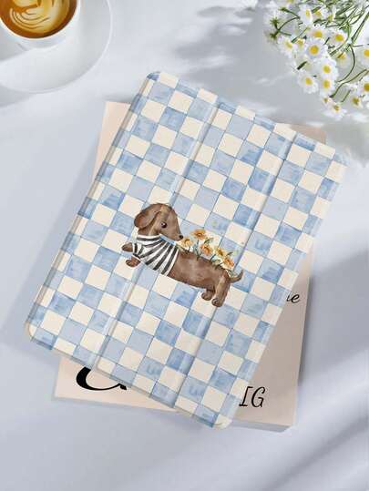 Capa protetora para tablet com estampa de cachorro, compatível com iPad 9.7/10.2/10.5/10.9/12.9/Pro 11, 10ª geração, compatível com Samsung Galaxy Tab S6 Lite de 10,4 polegadas, compatível com Kindle Paperwhite 12ª geração (2024), Kindle (11ª geração) versão 2022, Kobo Clara Color, proteção anti-queda macia, suporte inteligente/despertar/repousar automático