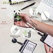 1 rolă retractabilă pentru ecuson de identitate cu model panda drăguț și bambus - acrilic durabil, potrivită pentru asistente medicale, studenți, profesori - cadouri pentru fete, pentru întoarcerea la școală, rechizite școlare, birou, accesorii