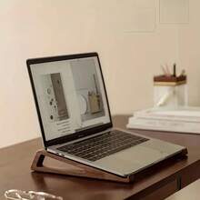 2pcs Portable Foldable Wooden Laptop Stand With Adjustable 12° Angle - Triangular Wood Design For Books, Tablets & Laptops, Retro Style Desk Accessory, Sturdy Construction, Laptop Stand For Desk, Tablet Stand, Minimalist Design, Construction