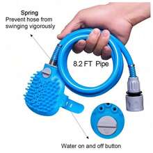 1PC Dog Shower Nozzle Silicone Massage Tool Suitable For Indoor And Outdoor Use Multi-Functional Cat And Dog Shower Dog Supplies,Pet Cleaning Supplies - Blue - View 11